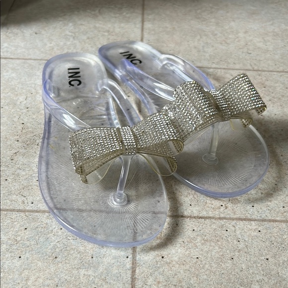 INC Clear Sandals with Bow - Picture 2 of 2